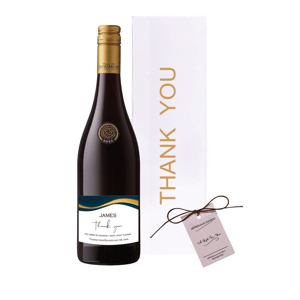 Personalised Thank You Gift - Cabernet Sauvignon Red Wine in White Gift Box