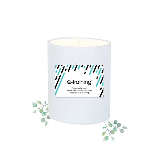 Corporate Branded Scented Candle - Pink Pepper & Rose, Silver Lid & Matches