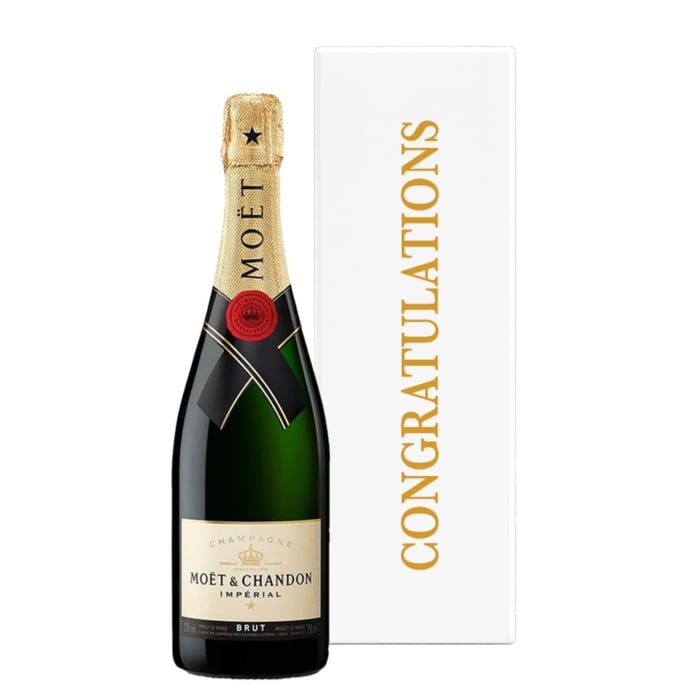 Congratulations Moet Gift in White Gift Box