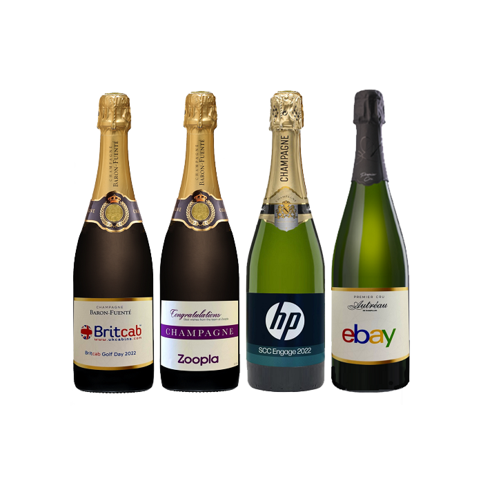 Personalised corporate Champagne bottle label