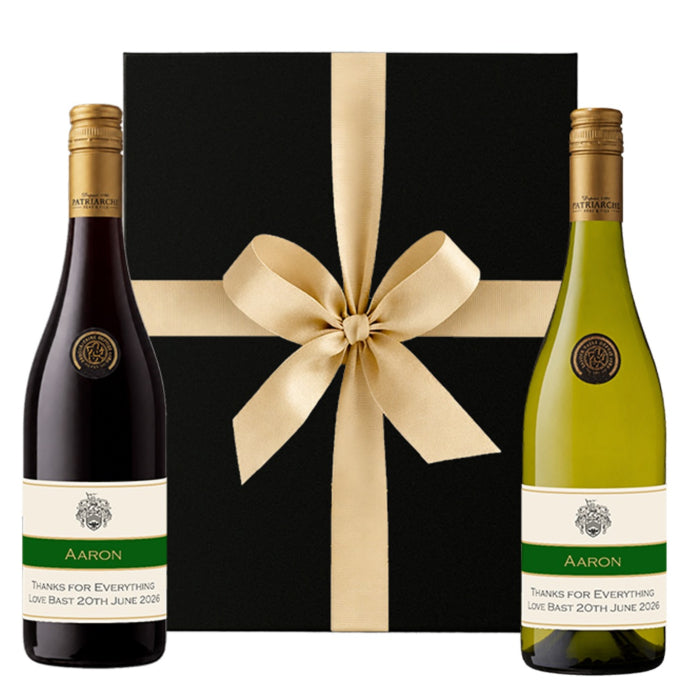 Duo Personalised Red & White Wine - Black Gift Box