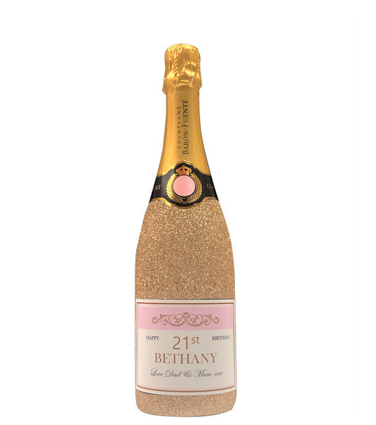 Personalised Gold Glitter Grande Réserve Champagne