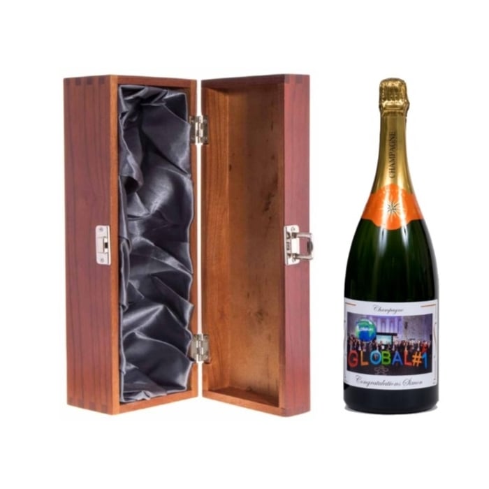 Personalised Champagne Magnum in a Cambridge Box