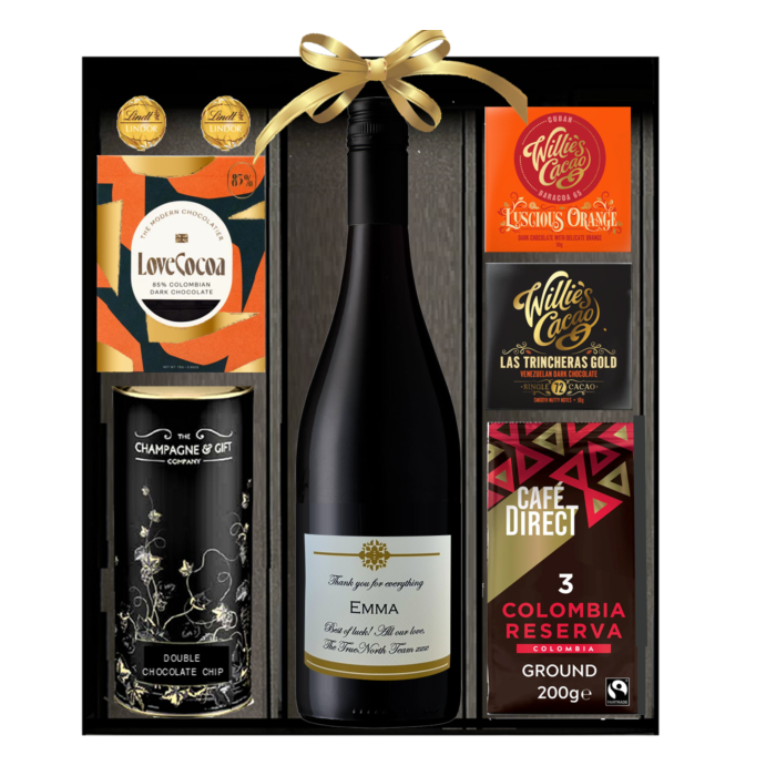 Red Wine & Luxury Cacao Chocolate Hamper - Gift Box