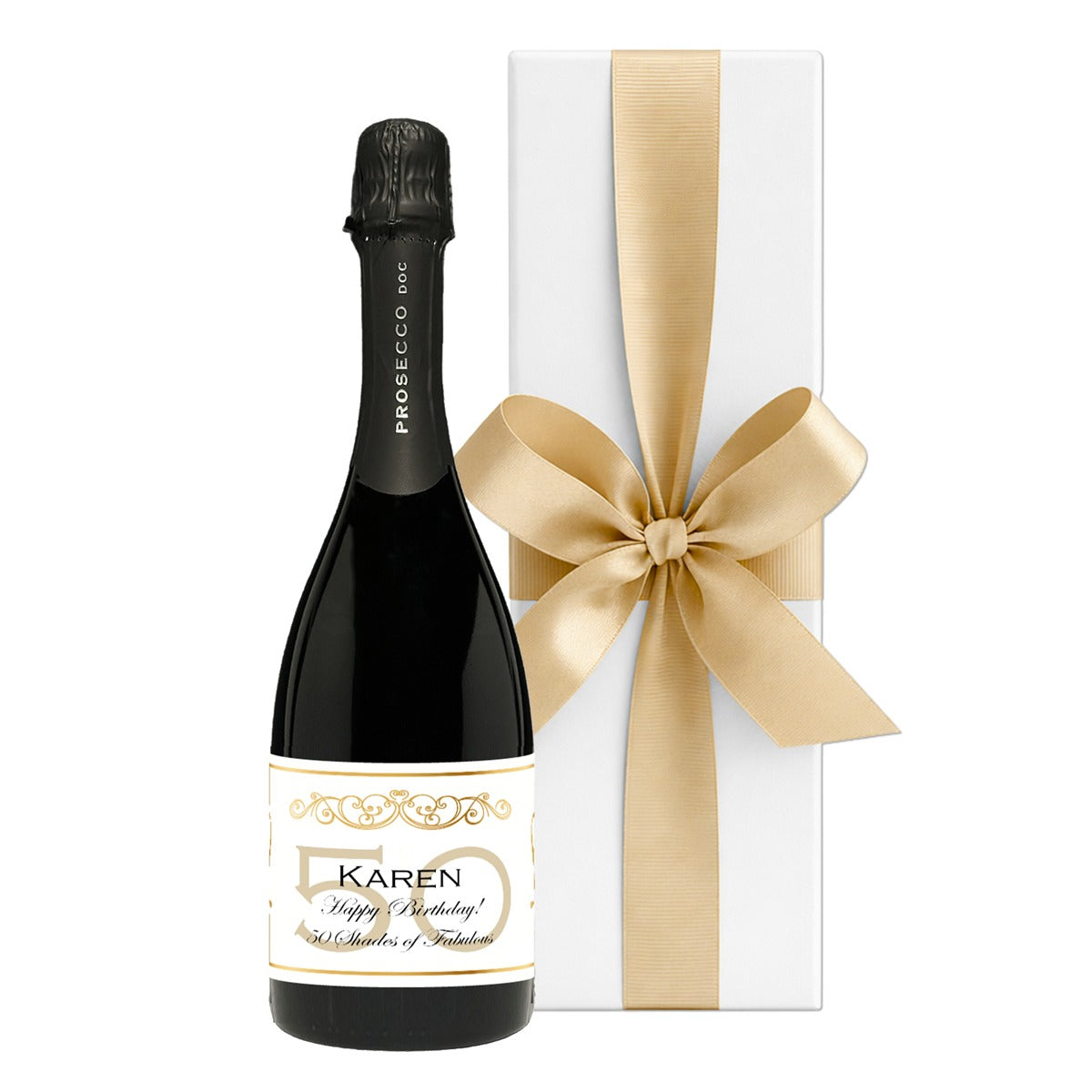 Personalised Prosecco Bottle, White Gift Box
