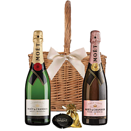 The Moet Celebration Duo Basket in Wicker Double Bottle Carrier
