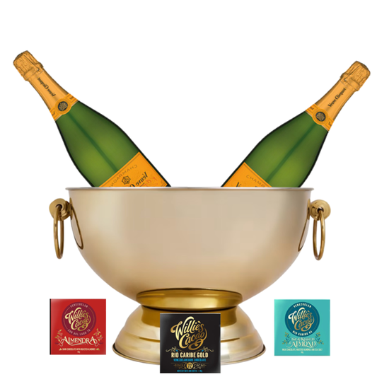 Duo of Veuve Clicquot Yellow Label Brut with Kensington Champagne Cooler and Three Artisan Chocolate Bars