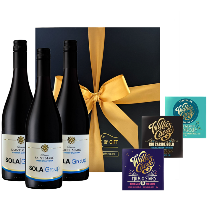 Trio Cabernet Sauvignon & Chocolate Gift Box - Luxury