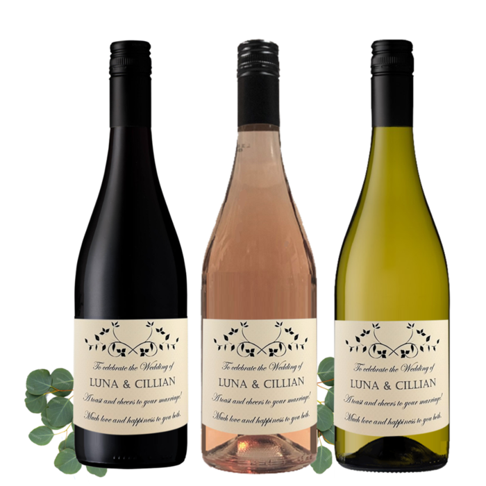 Personalised Red, White & Rose Wine Trio - Gift Set
