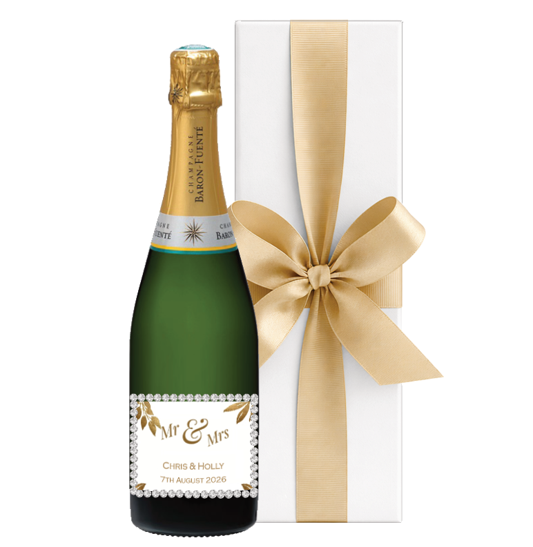 Personalised Champagne with Crystal Gem Gift Box