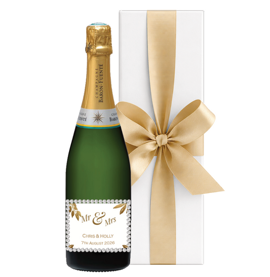 Personalised Champagne with Crystal Gem Gift Box