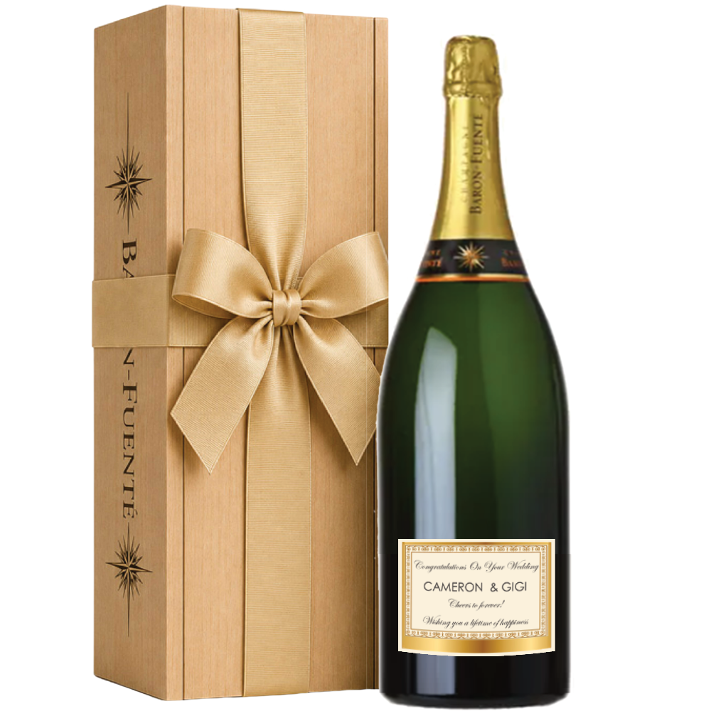 Personalised Vintage 2015 Champagne Jeroboam in a Wooden Box