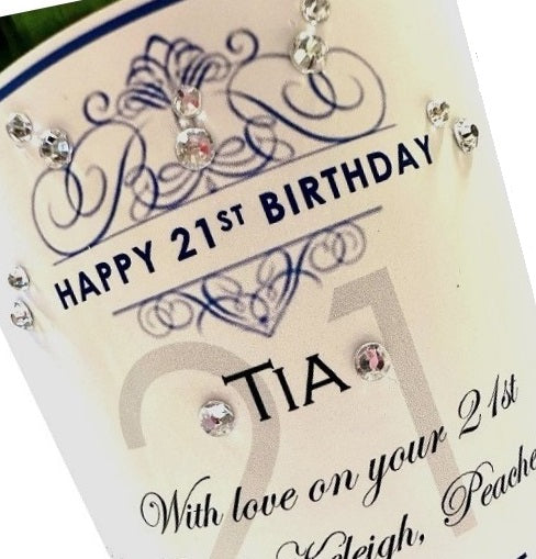 Your Personalised Label - Finished in Hand Placed Crystals