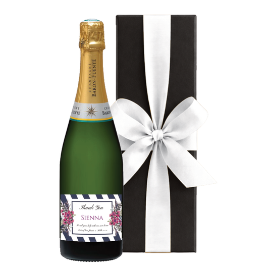 Personalised Grande Réserve Champagne, Black Presentation Box