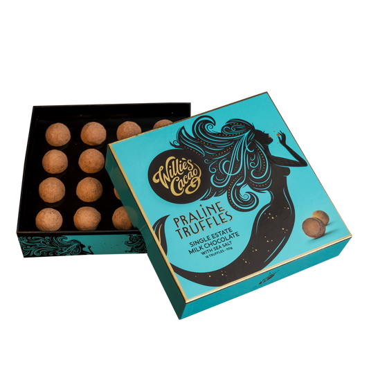 16 x Willie's Cacao Milk Chocolate Praline Truffles - Single Estate Cacao (110g)