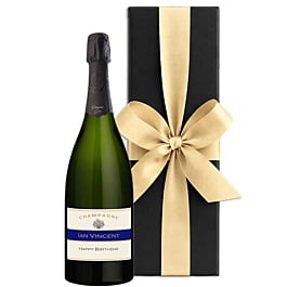 Personalised Champagne Magnum in black gift box