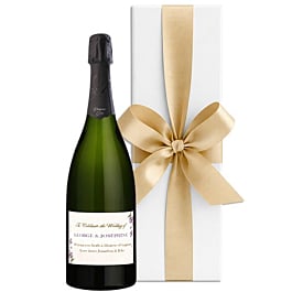 Personalised Champagne Magnum in white gift box