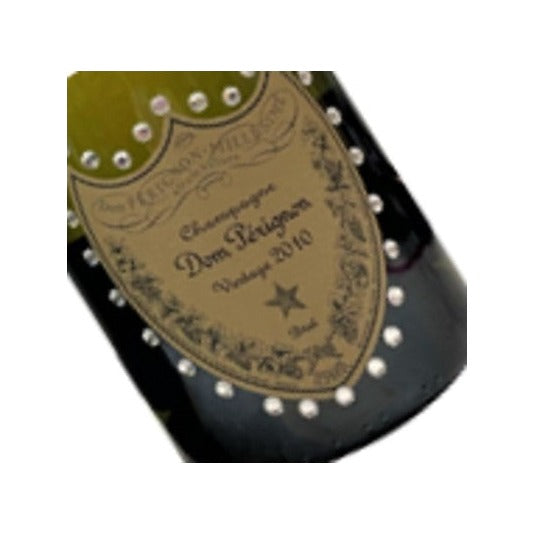 Dom Pérignon label edged with crystal gems