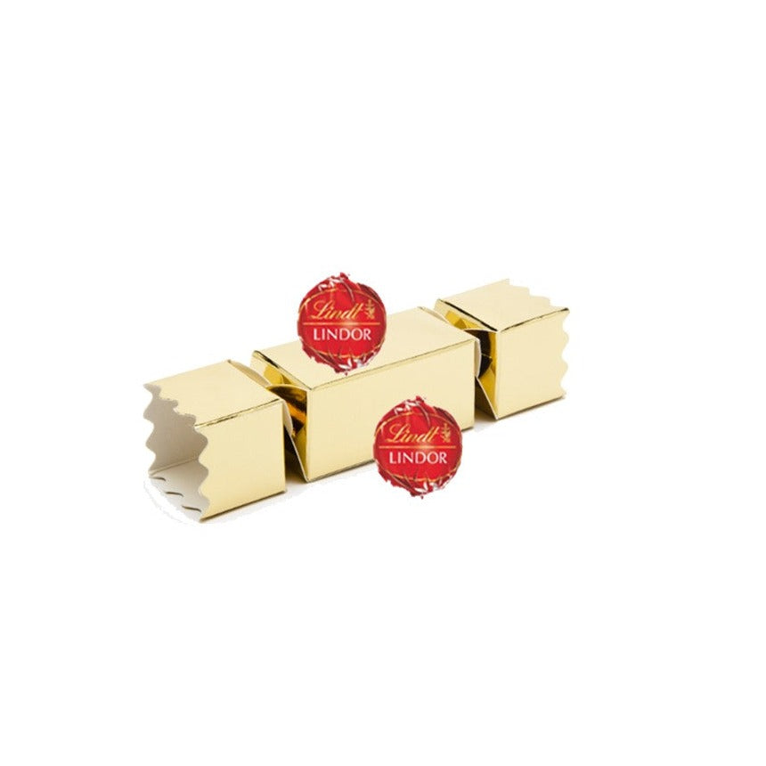 Gold foil cracker with two luxury Swiss truffles