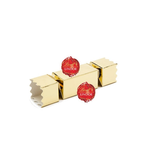 Gold foil cracker with two luxury Swiss truffles
