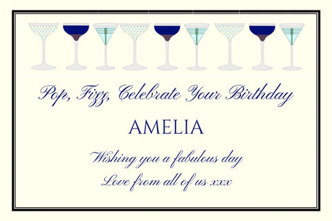 Cocktail Glasses Pop Fizz Birthday