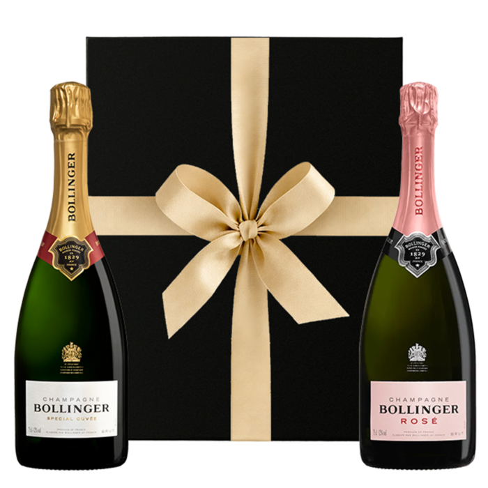 Bollinger Special Cuvée and Rosé Champagne Duo in Black Gift Box
