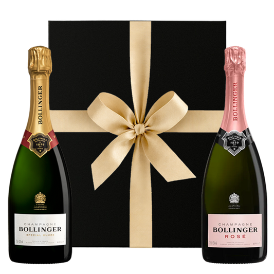 Bollinger Special Cuvée and Rosé Champagne Duo in Black Gift Box