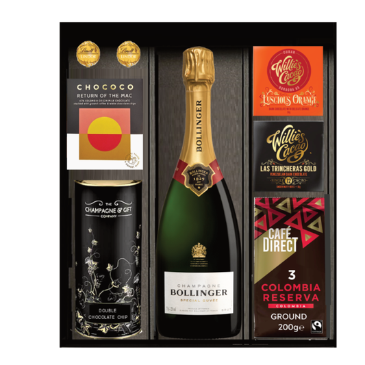 Bollinger Special Cuvee Champagne luxury cacao chocolate and coffee hamper