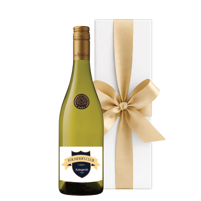 Branded Sauvignon Blanc White Wine in White Gift Box