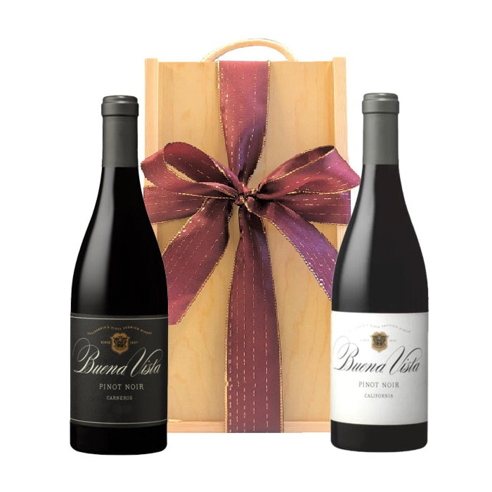Buena Vista Pinot Noir duo, Carneros and California, in wooden gift box