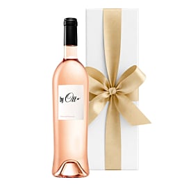 By Ott Domaines Ott Cotes de Provence Rose in a white gift box with ribbon