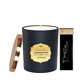 Twilight Encounter personalised candle with gold lid and long matches