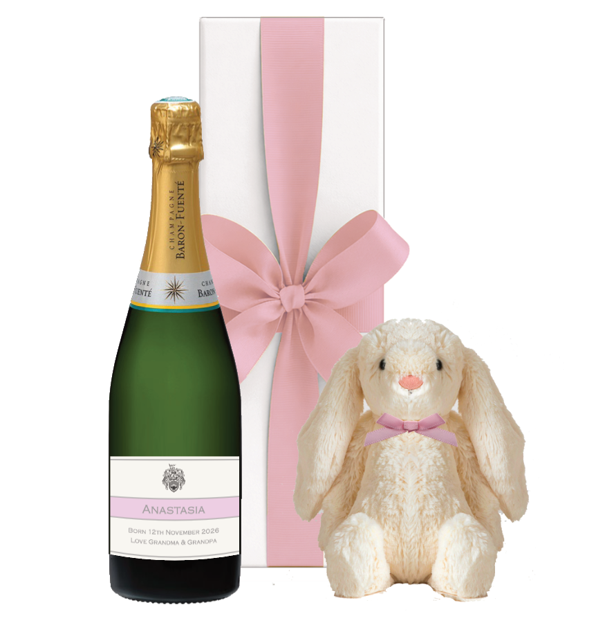The It's a Girl Champagne & Bunny Gift