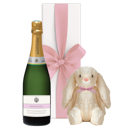 The It's a Girl Champagne & Bunny Gift