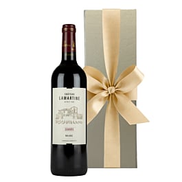 Personalised Chateau Lamartine Cahors Malbec in Gold Gift Box