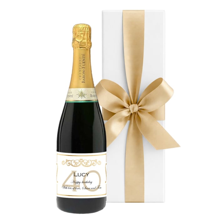 Personalised Classic Cuvée Champagne in white gift box