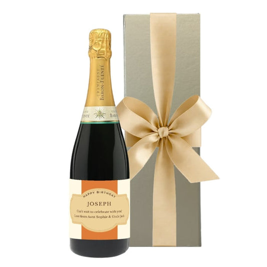 Personalised Classic Cuvée Champagne in gold gift box