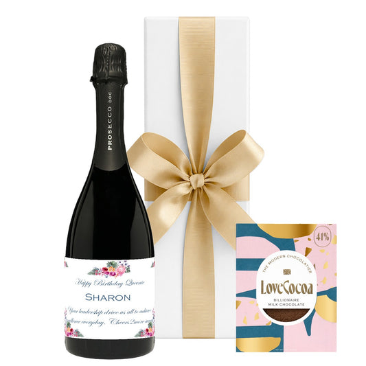 Personalised Prosecco & Billionaire's Chocolate Bar Gift