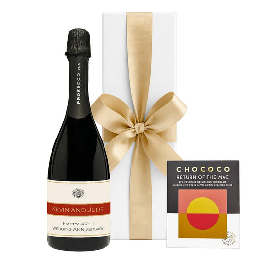 Personalised Prosecco & Coffee Chocolate Gift