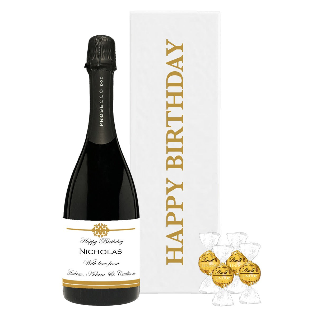 Personalised Prosecco & Truffles Birthday Gift