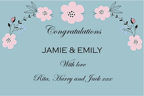 Jamie & Emily Blue Floral Congratulations