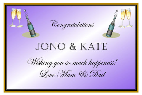 Jono & Kate Purple Bottles Congratulations