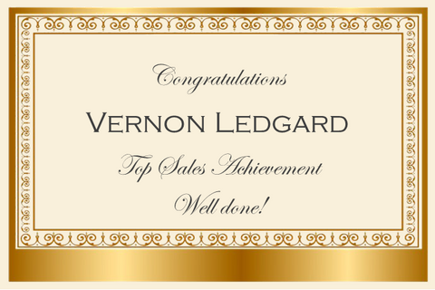 Vernon Ledgard Gold Congratulations
