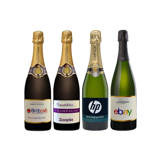 Personalised corporate Champagne bottle label