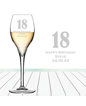 Opale flute engraved for an 18th birthday