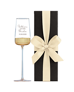 Personalised LSA champagne glass engraved for Father of the Bride