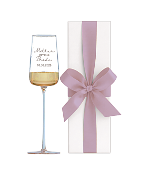Personalised LSA champagne glass engraved for Mother of the Bride