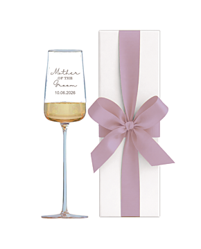 Personalised LSA champagne glass engraved for Mother of the Groom