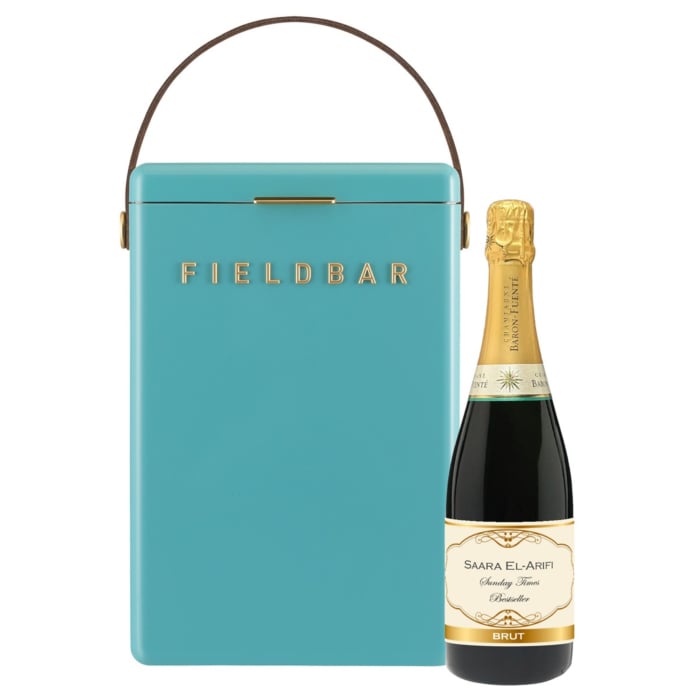 Personalised Champagne & Fieldbar Cooler, Bazaruto Blue