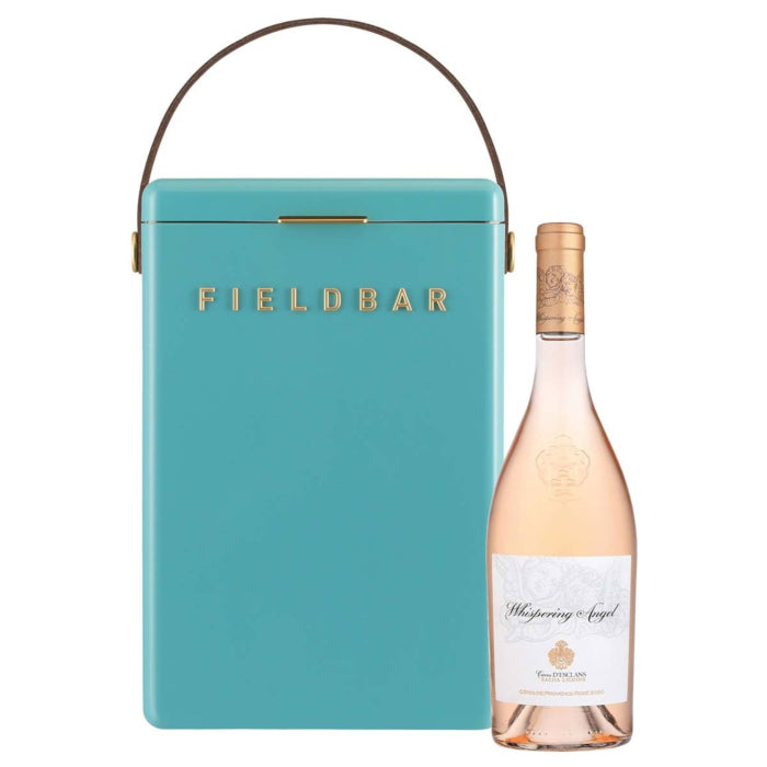 Whispering Angel rosé gift set with a Bazaruto Blue Fieldbar drinks cooler